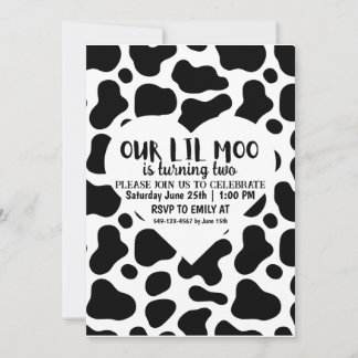 Our Lil Moo Boy Is Turning Two Birthday Card