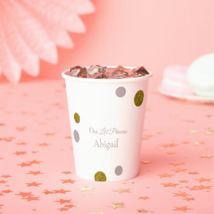 Our Li'l Princess Gold and Rose Gold  Paper Cups