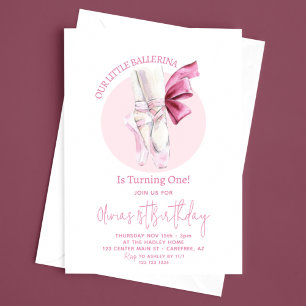 Our Little Ballerina 1st Birthday Invitation