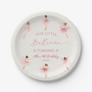 Our Little Ballerina Pink Ballet Birthday Party Paper Plate