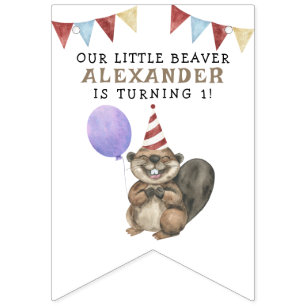 Our Little Beaver 1st Birthday Party Bunting