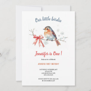 Our little birdie birthday invitation