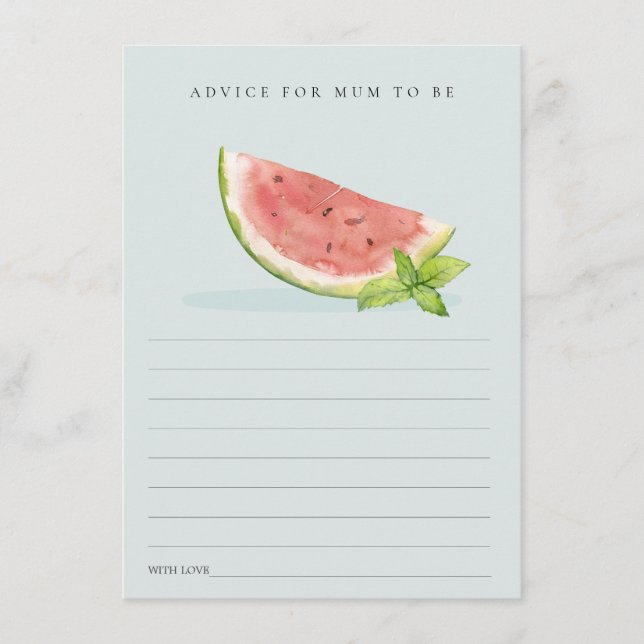 Our Little Blue Melon Advice for Mum Baby Shower Enclosure Card (Front)