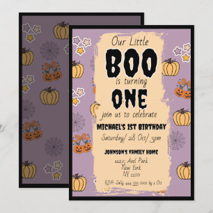 Our Little Boo 1st Birthday Halloween Invitation