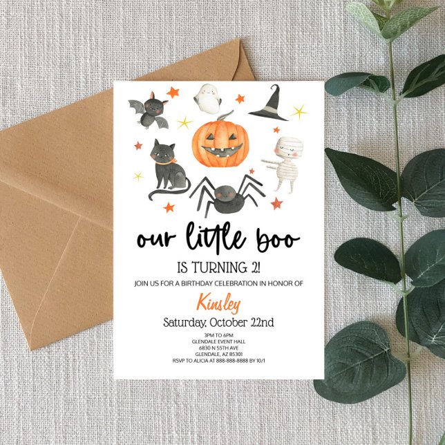 Our Little Boo Birthday Party Halloween Invitation (Creator Uploaded)