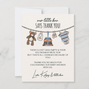 Our Little Boo Boy Halloween Baby Shower Thank You Card