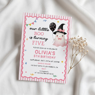 Our Little Boo Cute Ghost Birthday Invitation
