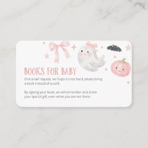 Our Little Boo Girl Baby Shower Books for Baby  Enclosure Card