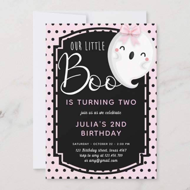 Our little Boo Girl Birthday Invitation (Front)