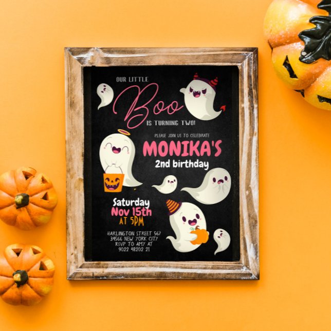 Our little Boo Girl Halloween Birthday Invitation (Creator Uploaded)