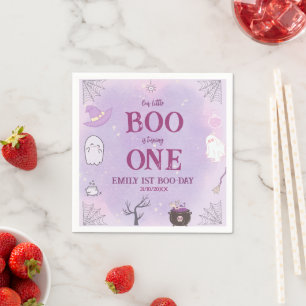 Our Little Boo Halloween 1st Birthday Napkin