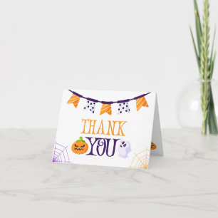 Our Little Boo Halloween 1st Birthday Thank You  Card