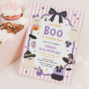 Our Little Boo Halloween 2nd Birthday Party Invitation