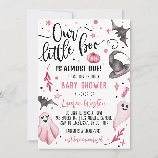 Our Little Boo Halloween Baby Shower Invitation (Front)