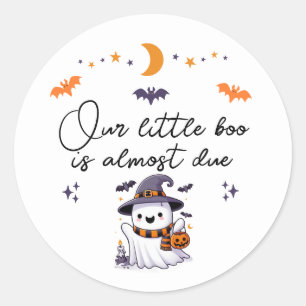 Our Little Boo Is Almost Due Baby Shower Classic Round Sticker