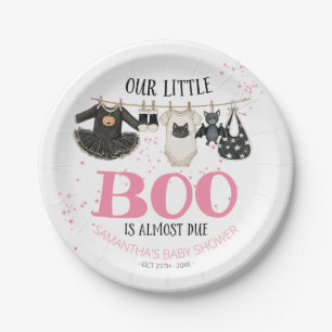 Our Little Boo Is Almost Due Baby Shower Paper Plate