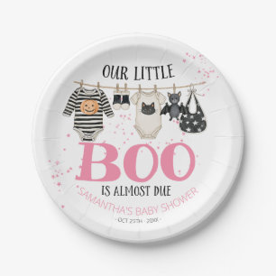 Our Little Boo Is Almost Due Baby Shower Paper Plate