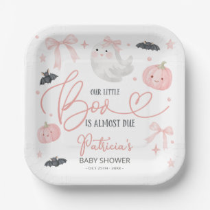 Our Little Boo Is Almost Due Baby Shower Paper Plate