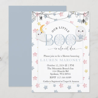 Our Little Boo is almost due Halloween Baby Invitation