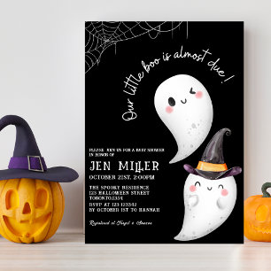 Our Little boo is almost due Halloween baby shower Invitation