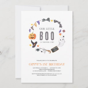Our Little BOO is turning ONE, Kids 1st Birthday Invitation