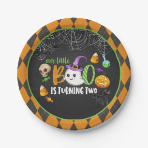 Our Little Boo is Turning TWO (Blk) Party Plate