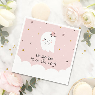 Our Little Boo Pink Baby Shower Napkins - Ghost