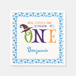 Our Little Boo Turning One, Halloween 1St Birthday Napkin