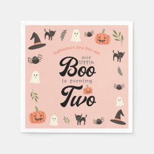 Our Little Boo Turning Two Halloween 2nd Birthday Napkin