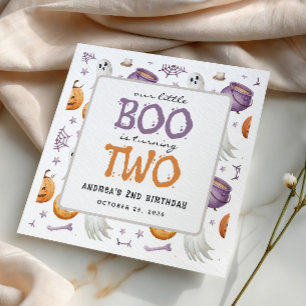 Our Little Boo turning Two Halloween 2nd Birthday Napkin