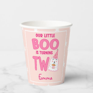 Our Little Boo Turning Two Halloween 2nd Birthday Paper Cups
