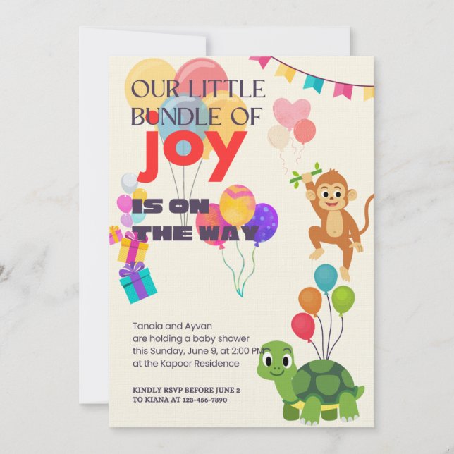 Our little bundle of joy is on the way. invitation (Front)