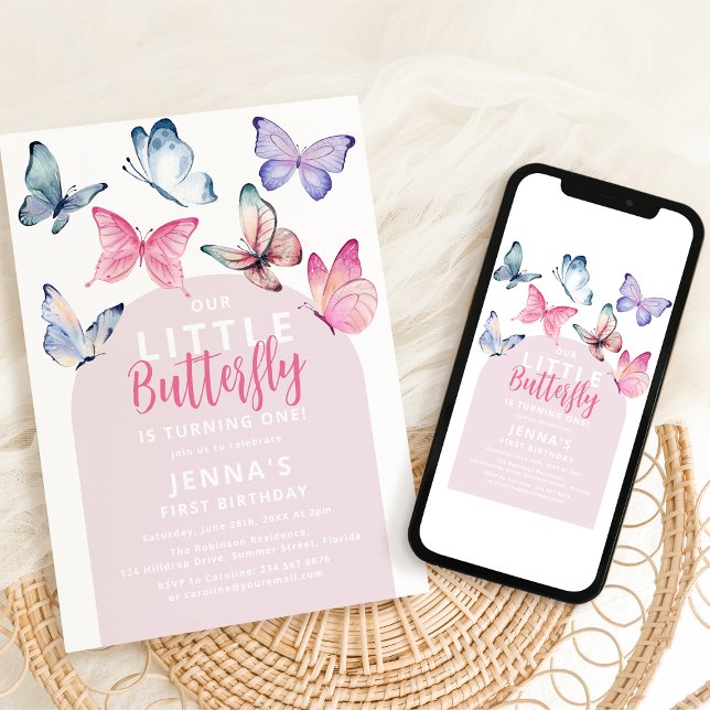 Our Little Butterfly Birthday Party Invitation (Creator Uploaded)