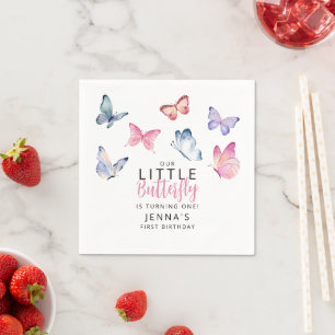 Our Little Butterfly Birthday Party Napkin