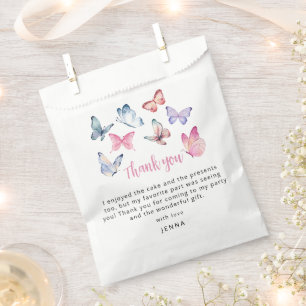 Our Little Butterfly Birthday Party Thank You Favour Bag
