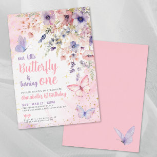 Our Little Butterfly Girl's Birthday Pink Gold