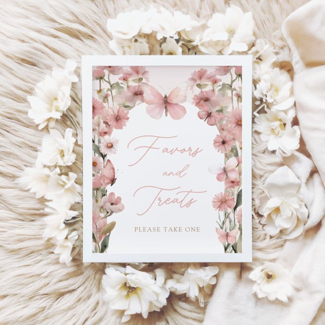 Our Little Butterfly Pink Girls Favours and Treats Poster (Creator Uploaded)