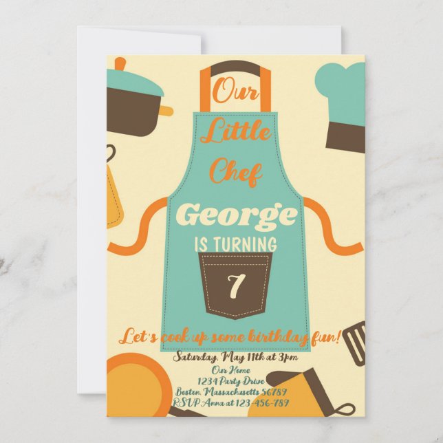 Our Little Chef  Birthday Invitation (Front)