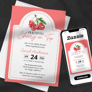 Our Little Cherry on Top Baby Girl Baby Shower Invitation