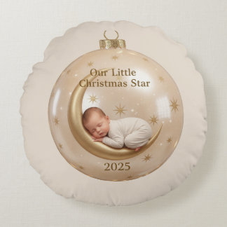Our Little Christmas Star Throw Pillow – 2025 Baby
