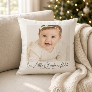 Our Little Christmas Wish Baby Photo Cushion