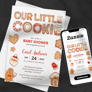 Our Little Cookie Christmas Winter Baby Shower Invitation