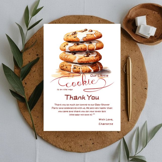 Our Little Cookie Is On The Way Baby Shower Thank You Card (Creator Uploaded)