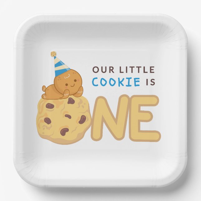 Our Little Cookie is One Paper Plates (Front)