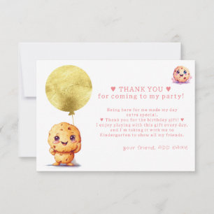 Our Little Cookie Turning ONE Photo 1st Birthday Thank You Card