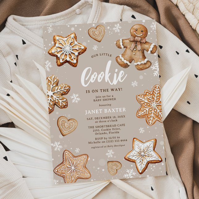 Our Little Cookie Winter Festive Baby Shower Invitation (Creator Uploaded)