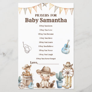 Our Little Cowboy Baby Shower Prayers for Baby