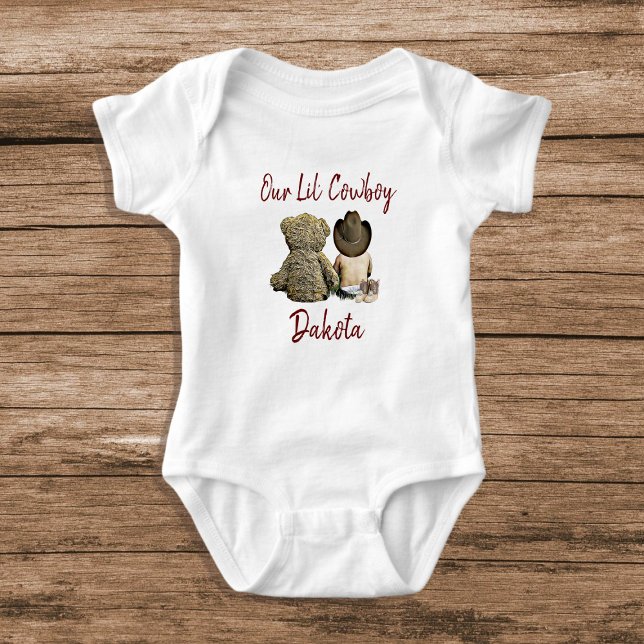 Our Little Cowboy Personalised Baby Boy Baby Bodysuit (Creator Uploaded)