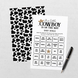 Our Little Cowboy Western Rodeo Baby Shower Bingo