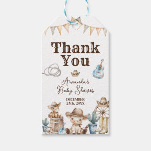 Our Little Cowboy Wild West Baby Shower Thank You Gift Tags